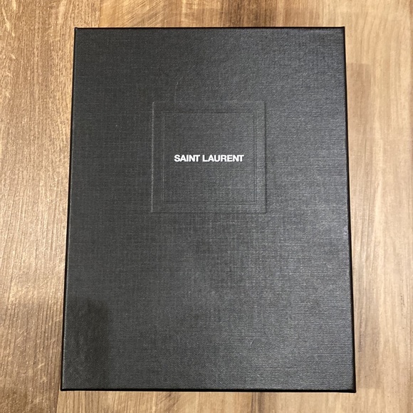 Saint Laurent YSL Monogram Quilted Leather Wallet on a Chain Bandana Red - Picture 10 of 12